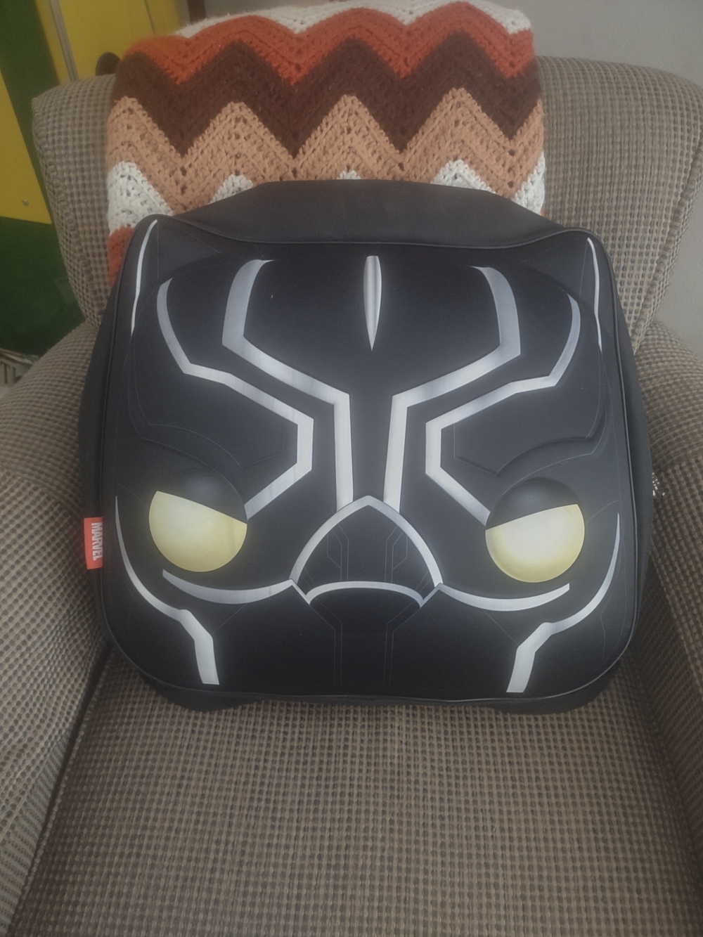 Funko POP Marvel Black Panther Kids Backpack Computer Bag with Yellow Eyes